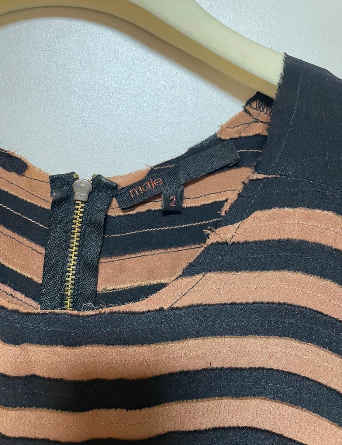 마쥬 여성 스트라이프 실크 티셔츠 2 상품이미지2