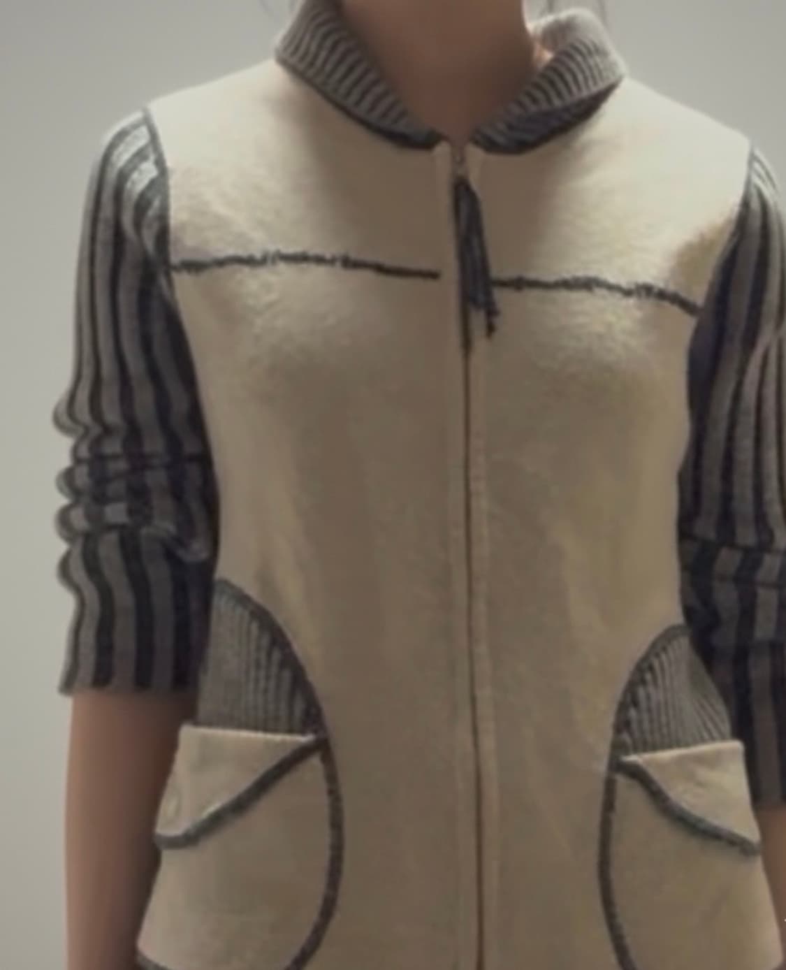 빈티지 니트 포켓 집업 상품이미지3