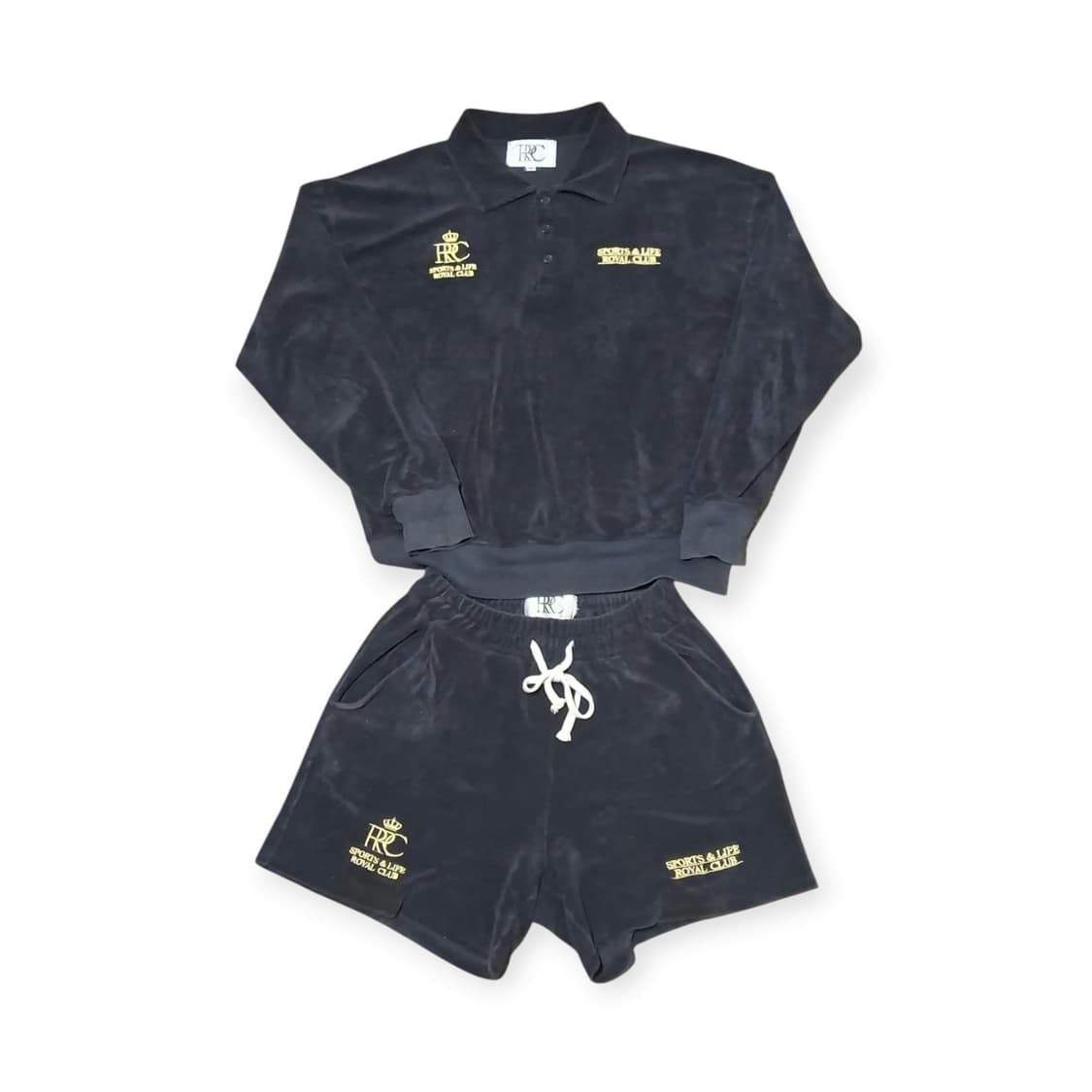 2XL 알브이디 RVD SPORTS & LIFE 벨벳 츄리닝 셋업 블랙 상품이미지1
