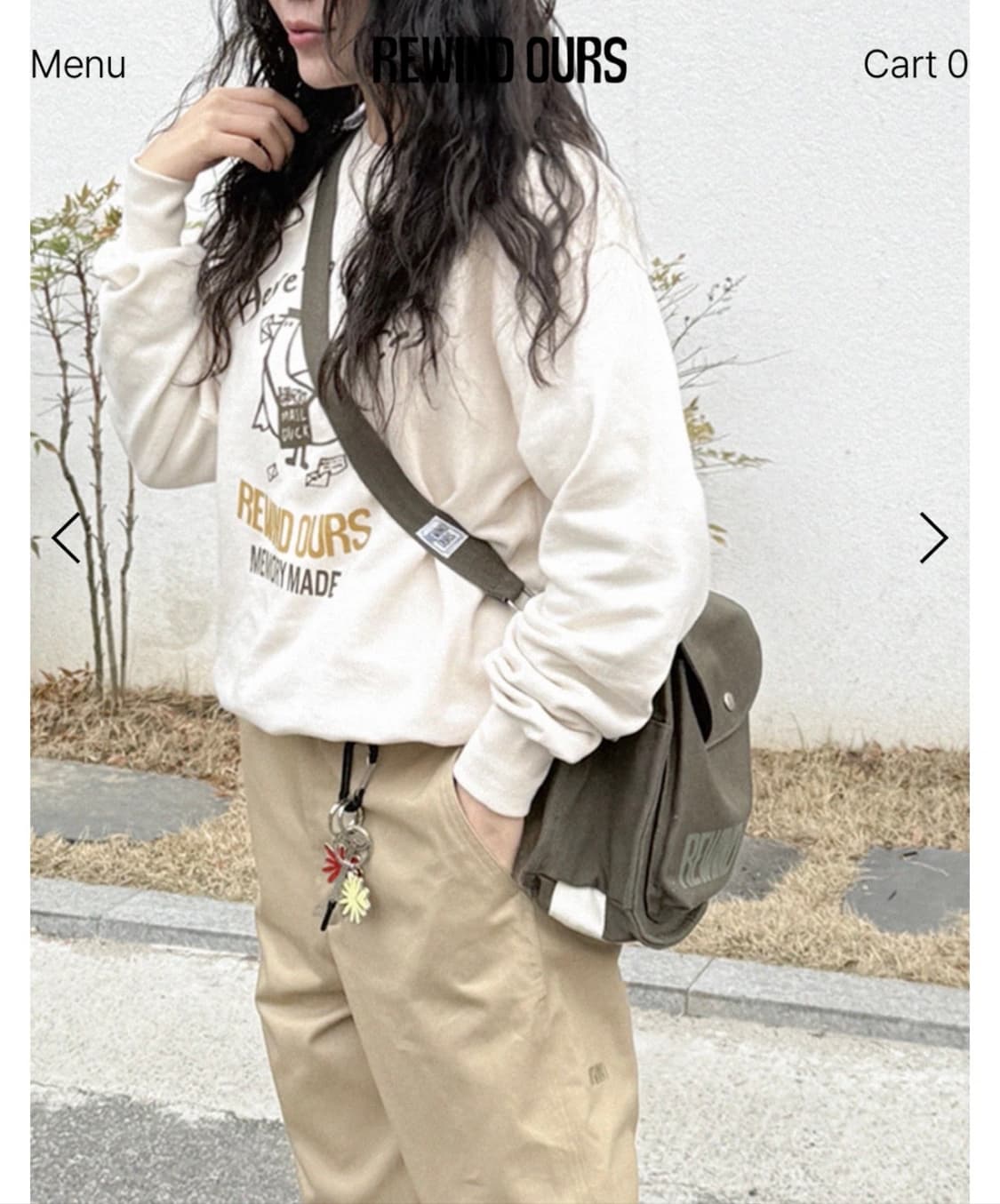 [새제품] 리와인드아워스 메신저백 - 카키 상품이미지3