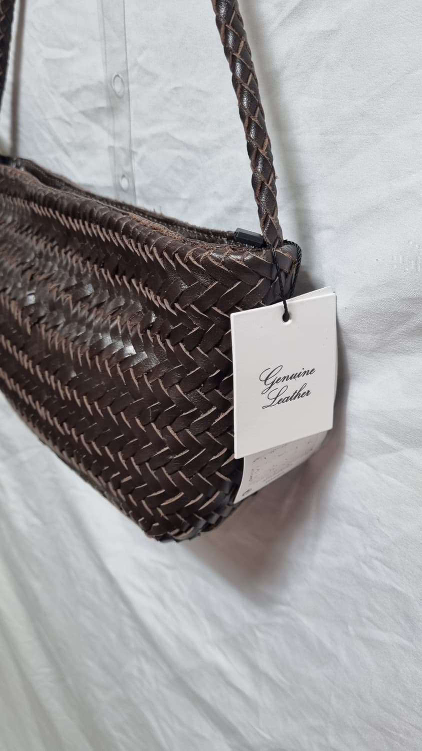 망고 소리얼 소가죽 브라운 뱀부 백 상품이미지3