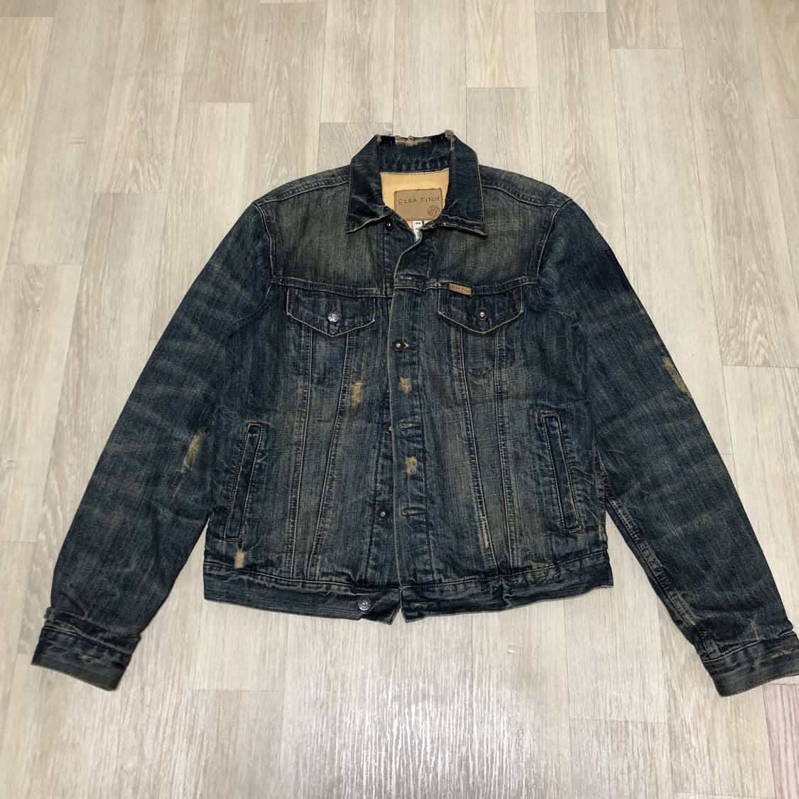 (L) 아베크롬비 에즈라피치 EZRA FITCH 하드 워싱 데님 청자켓 상품이미지1