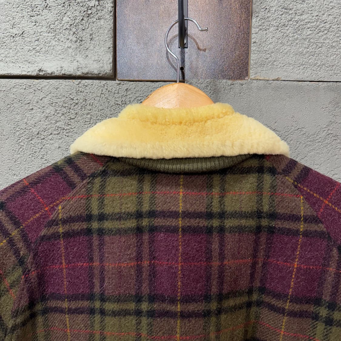 라코스테 체크 울 블루종 자켓 (L)   상품이미지5