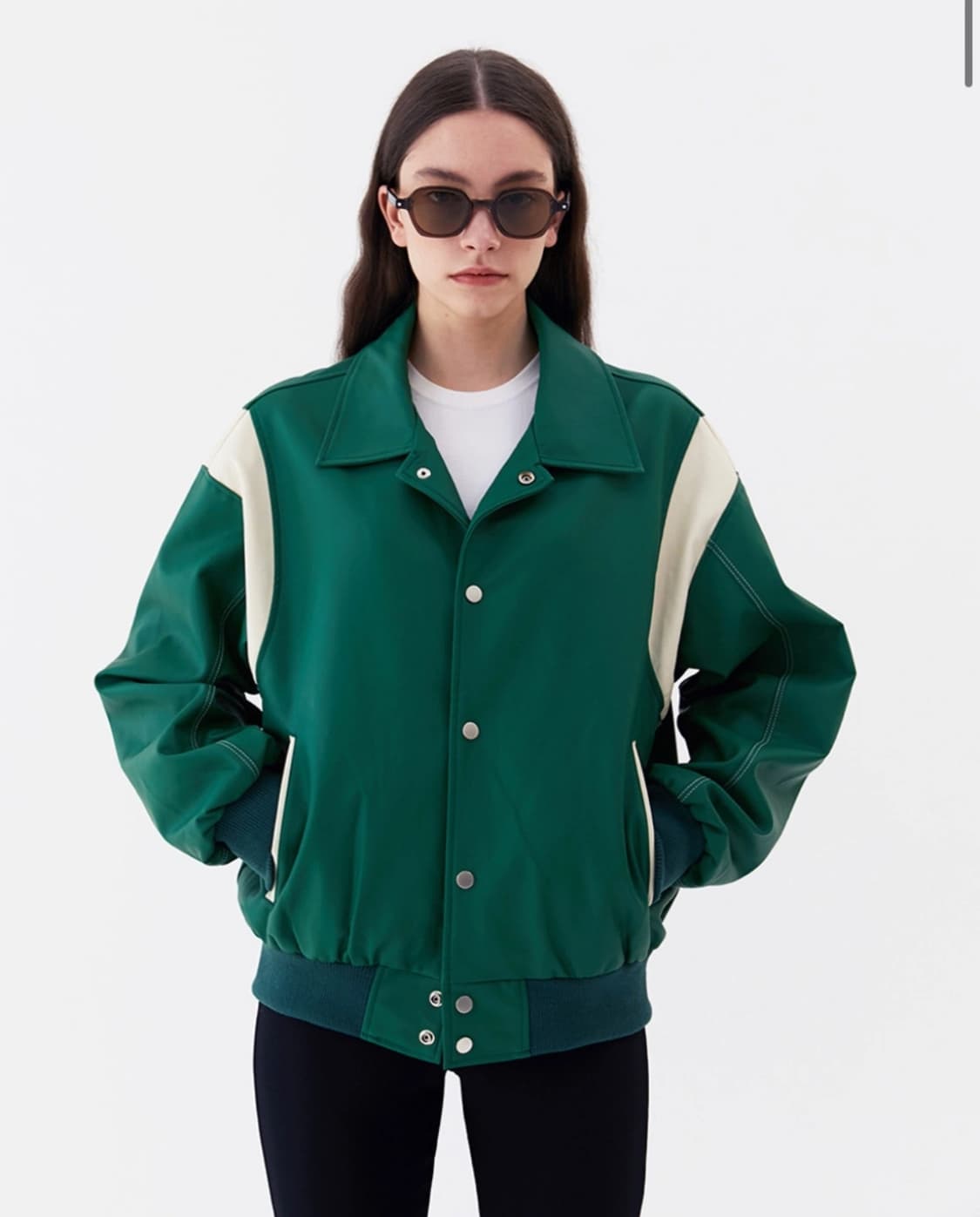 트립르센스 바시티 자켓 그린 상품이미지1