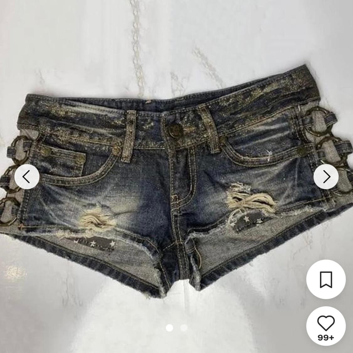 빈티지 갸루 d.i.a깔 글리터 링 숏팬츠 반바지 상품이미지7