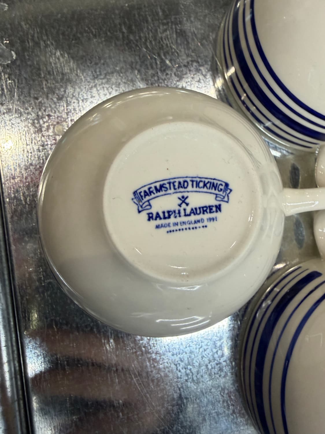 폴로 랄프로렌 영국제 스트라이프 머그컵 1991 상품이미지6