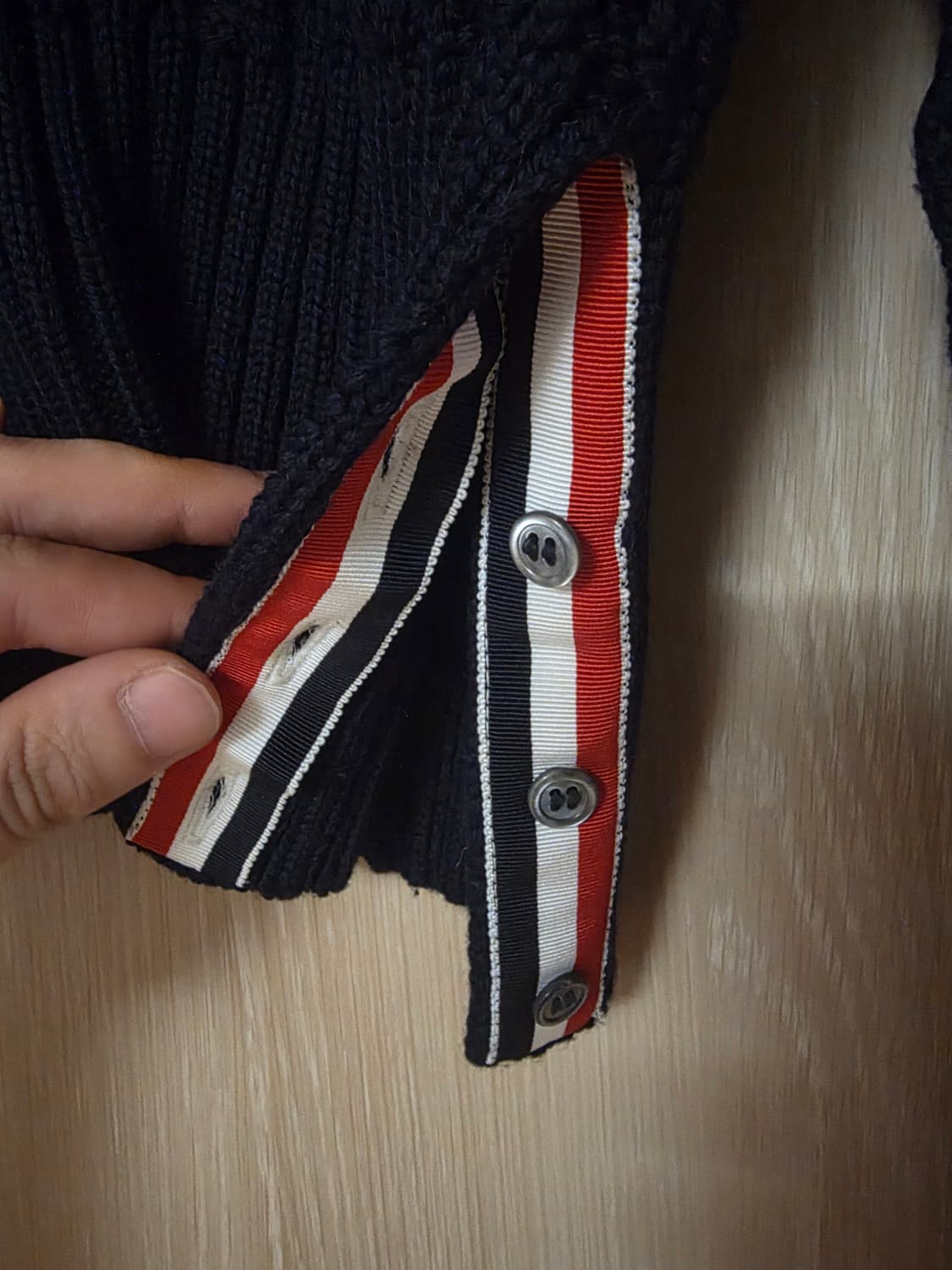 [ 2Size ] 톰브라운 네이비 아란 케이블 니트 상품이미지5