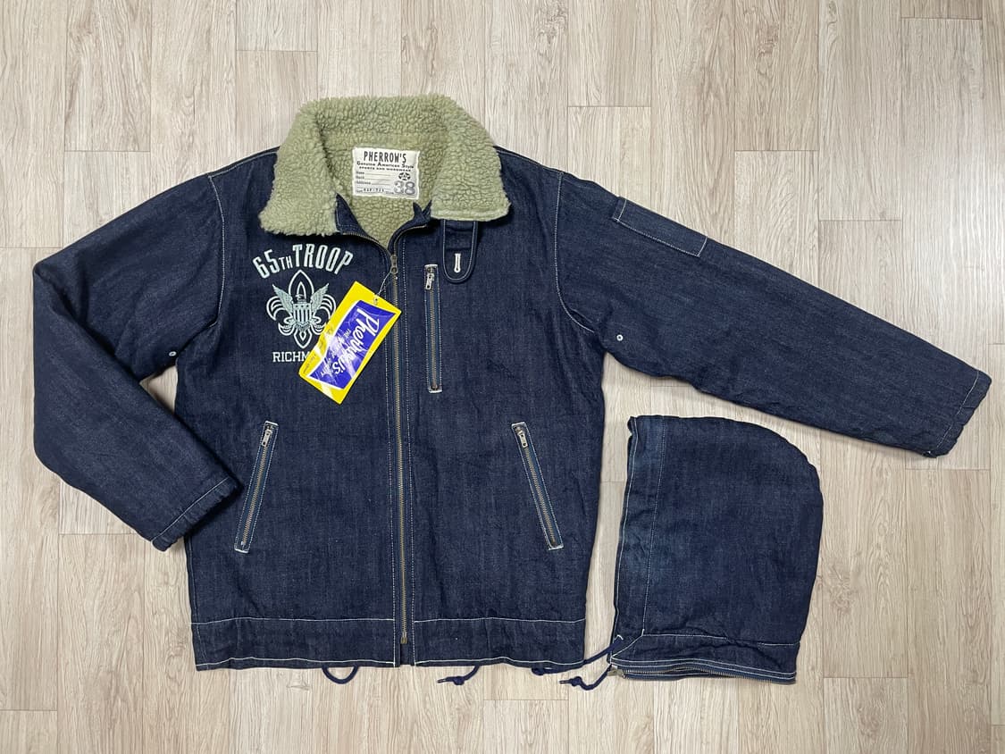 100) 페로우즈 미군 데님 양털 후드자켓(새제품)RRL&LVC&폴로 상품이미지3