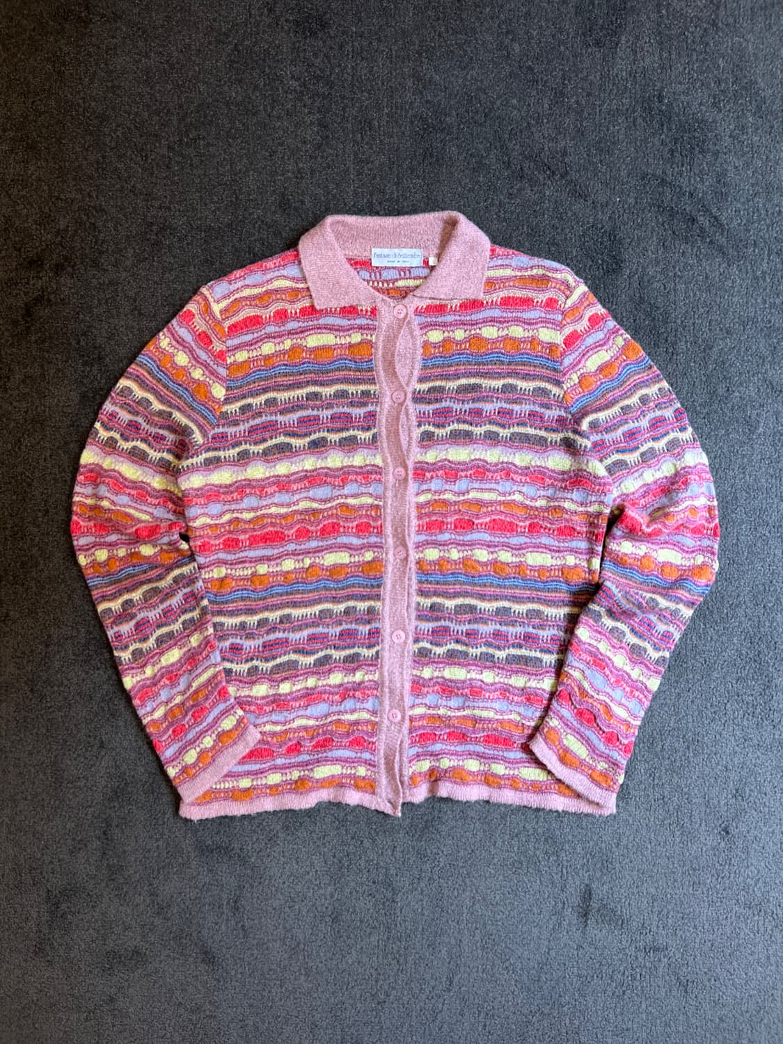 카라 패턴 니트 Made in Italy  L 상품이미지1