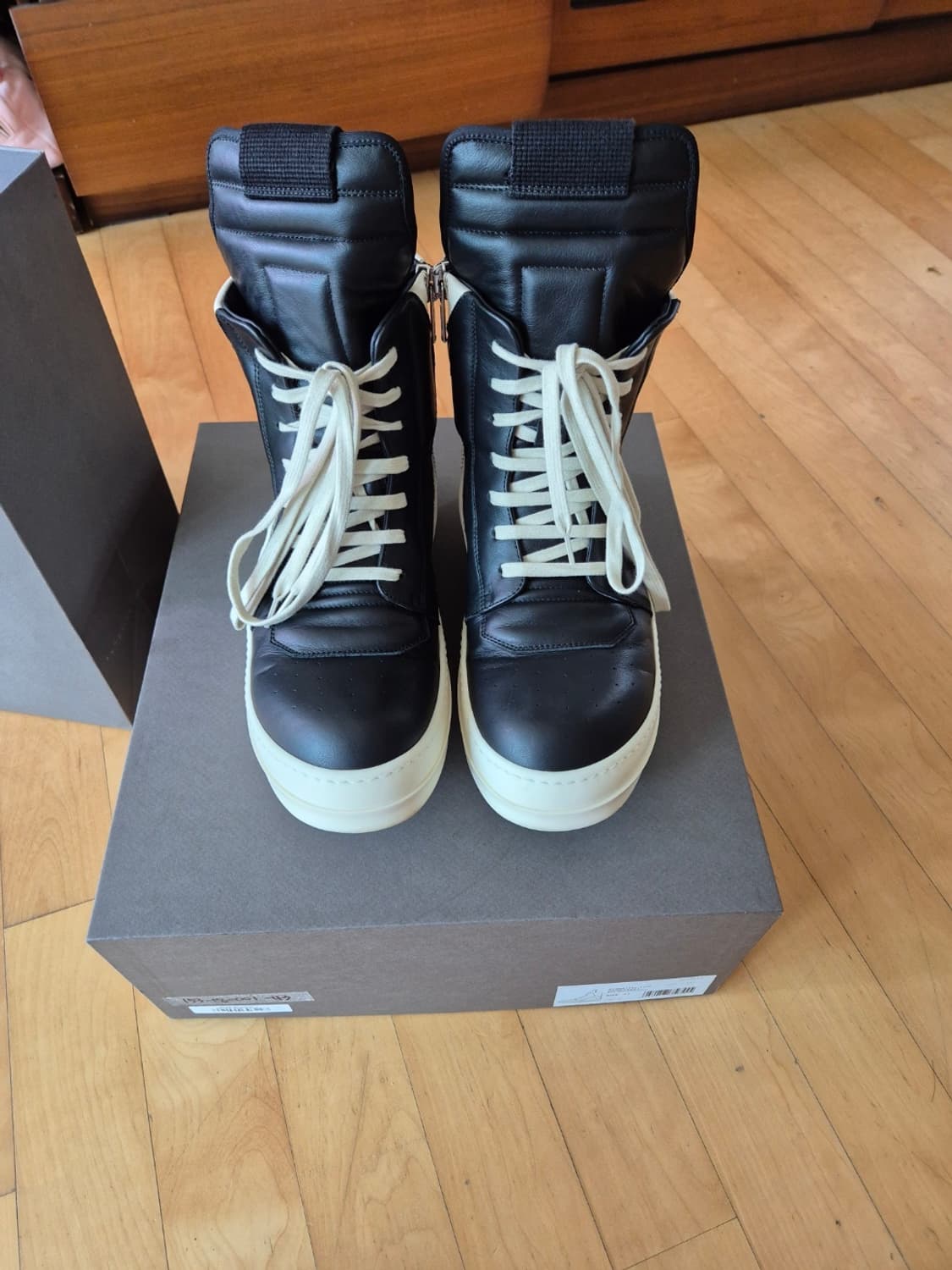 [43] 릭오웬스 지오바스켓 하이 밀크 블랙 상품이미지1