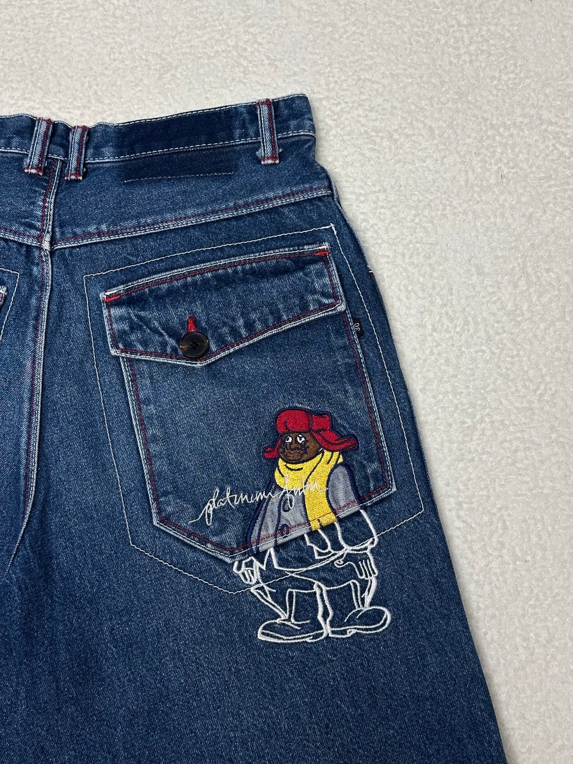 90‘s~00's 플래티넘 후부 백패치 버뮤다 데님팬츠 반바지 상품이미지5