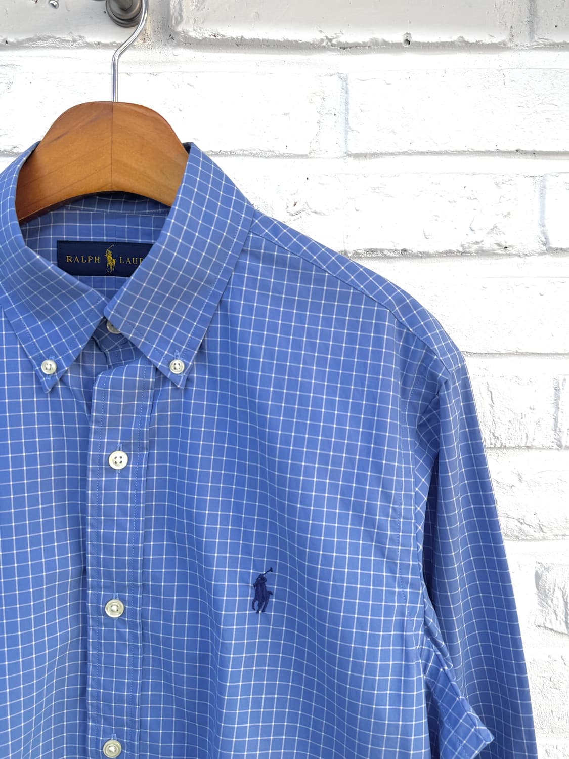 폴로 블루 체크 셔츠 상품이미지4