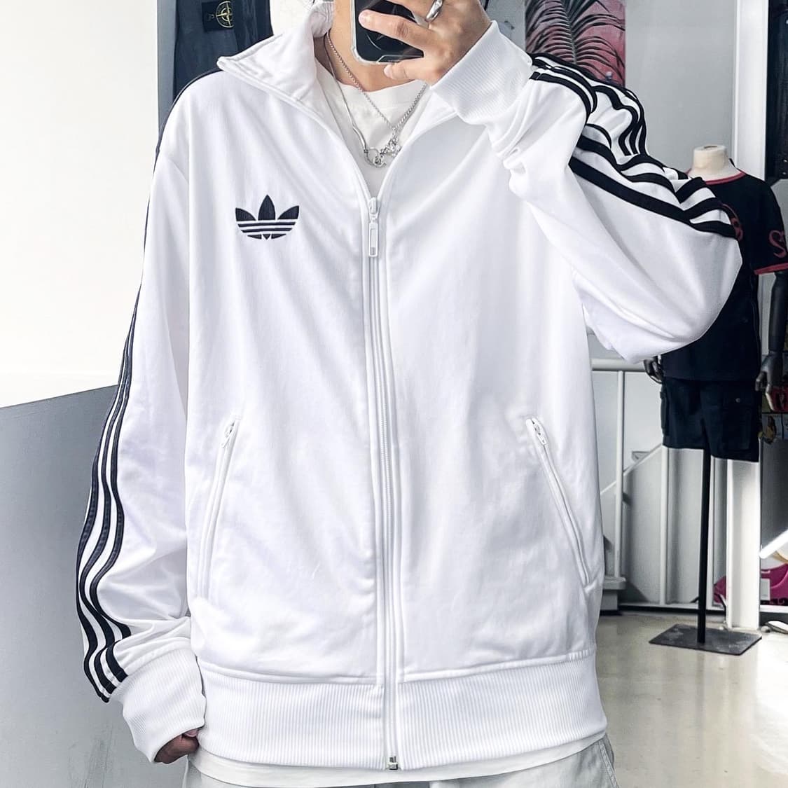 아디다스 파이어버드 3스트립 화이트 트랙 자켓 상품이미지1