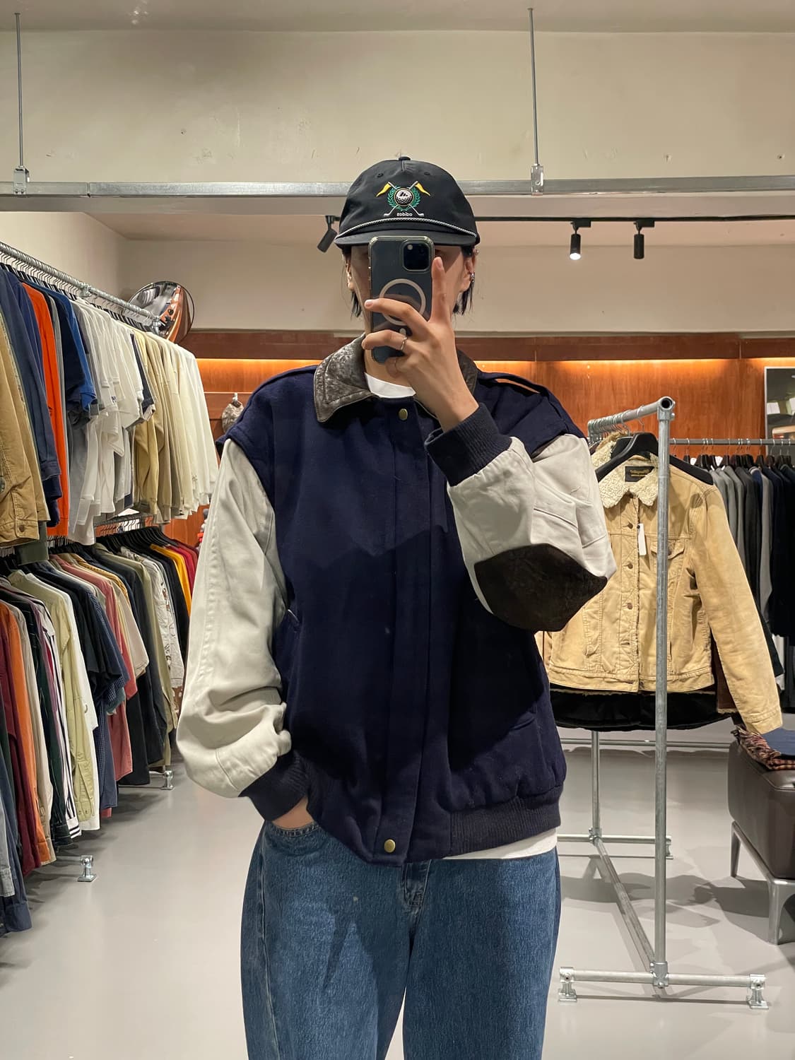 빈티지 울 가죽 패치 90's 빈티지 자켓   상품이미지1