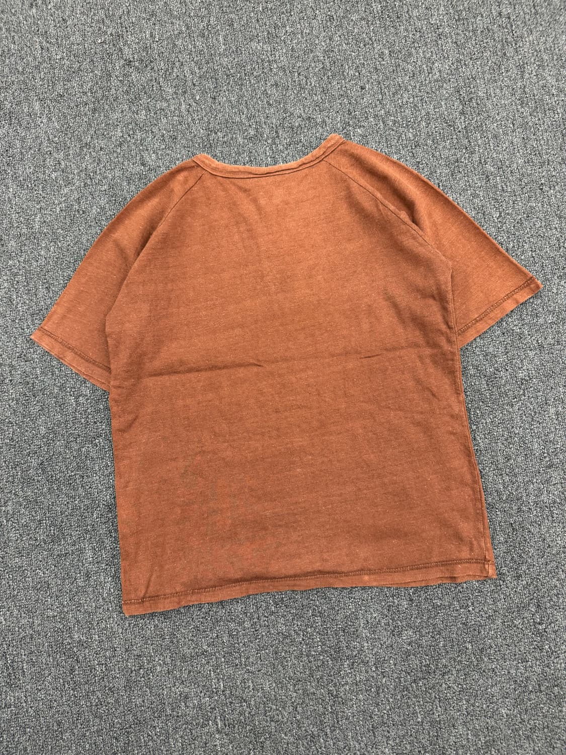 M)Japanese vintage 브라운 헨리넥 반팔 상품이미지5