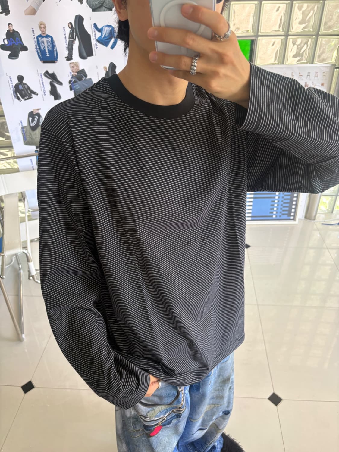 Crew neck long T-shirt 상품이미지1