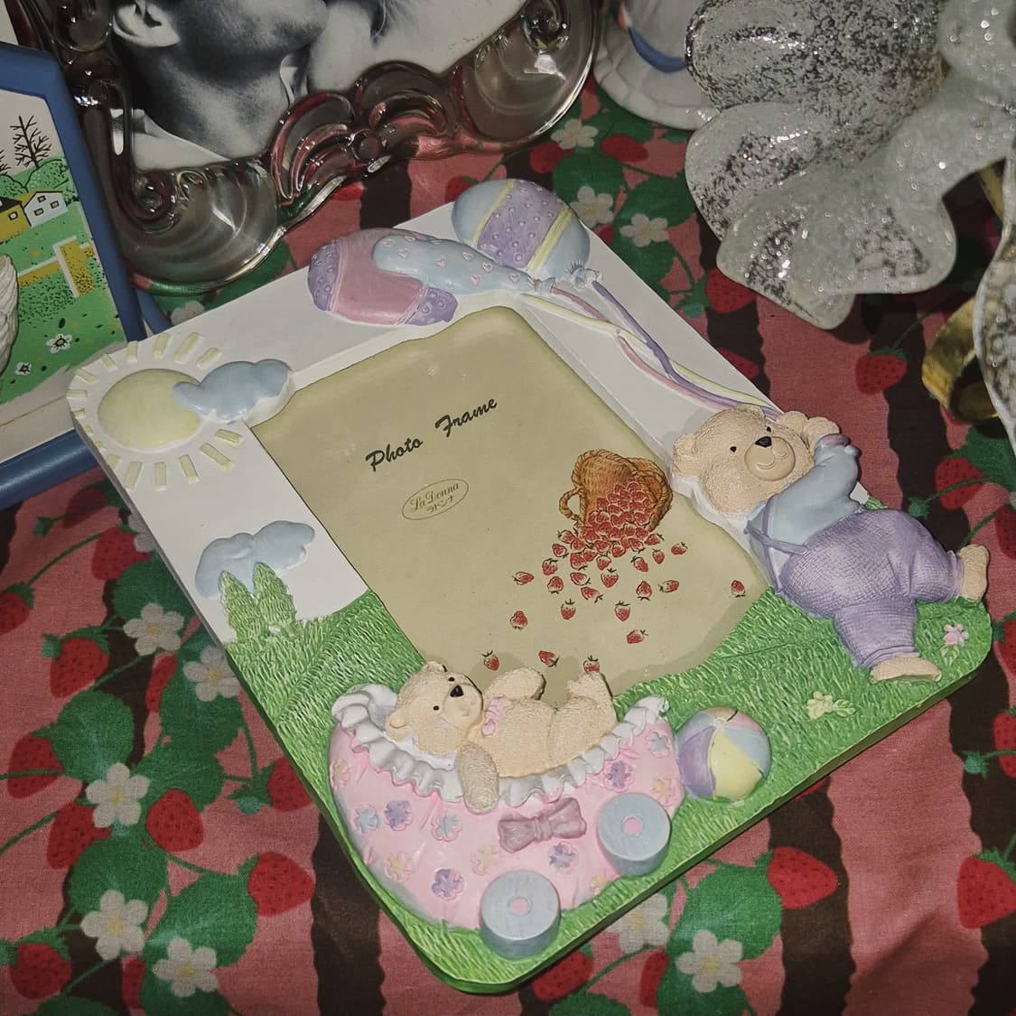 90s 라돈나 키치 테디베어 베이비 액자 상품이미지9