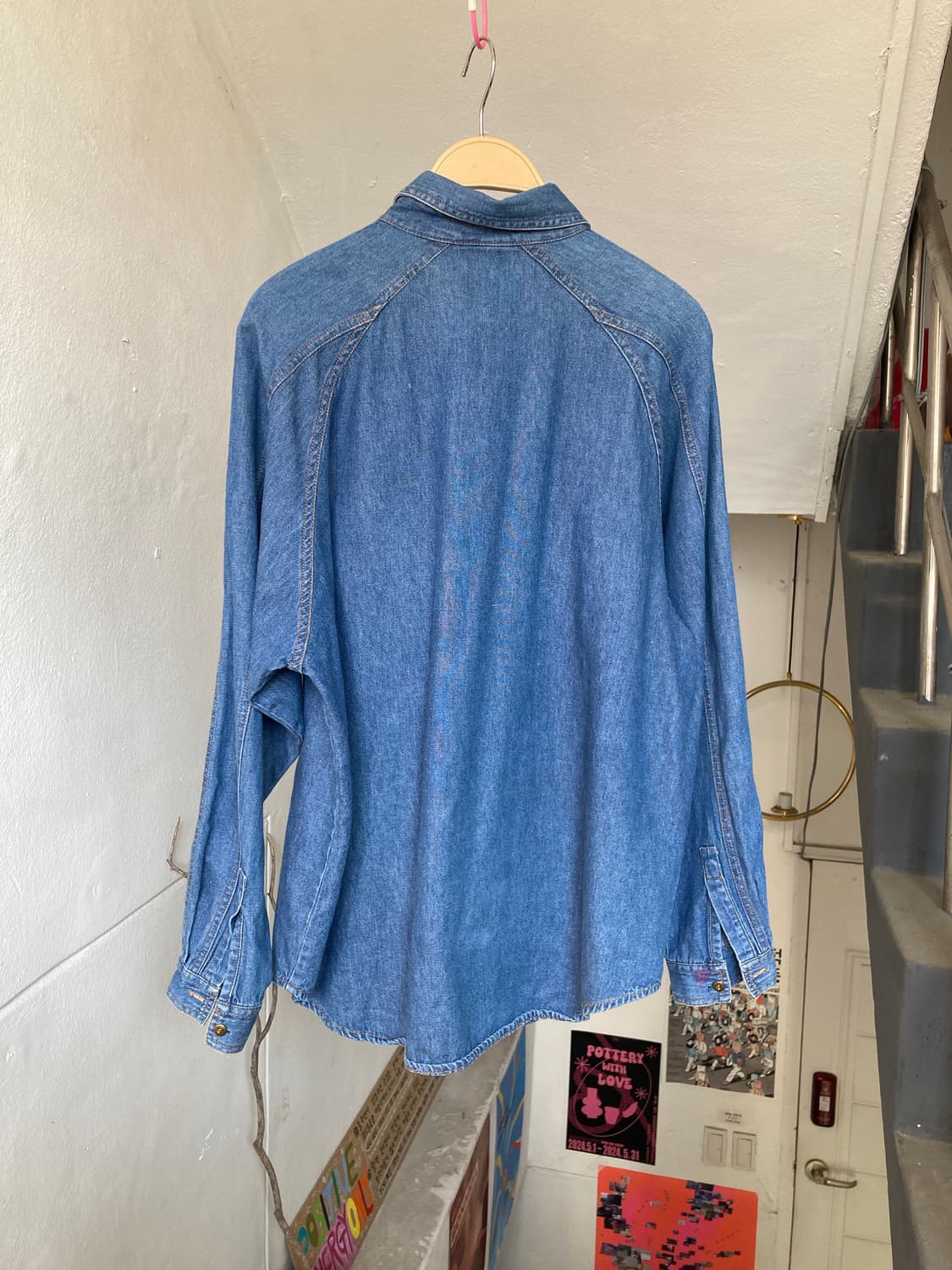 빈티지 포켓 데님 셔츠 상품이미지5