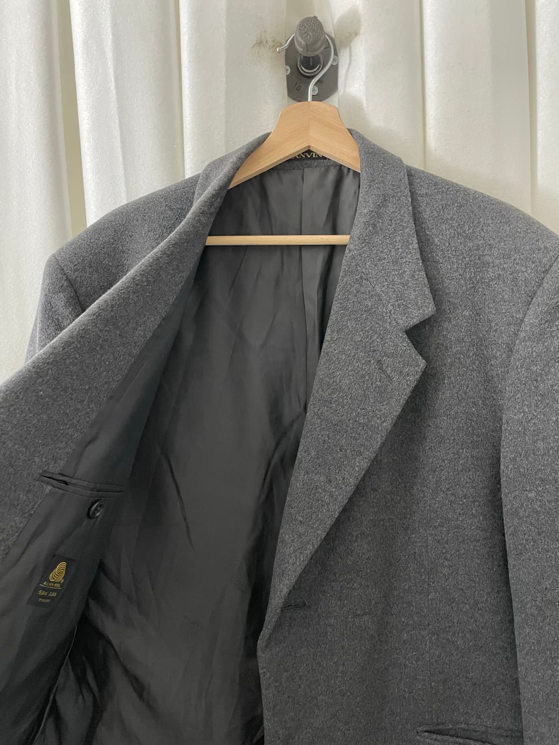 랑방 챠콜 울 모직 롱 코트 상품이미지5