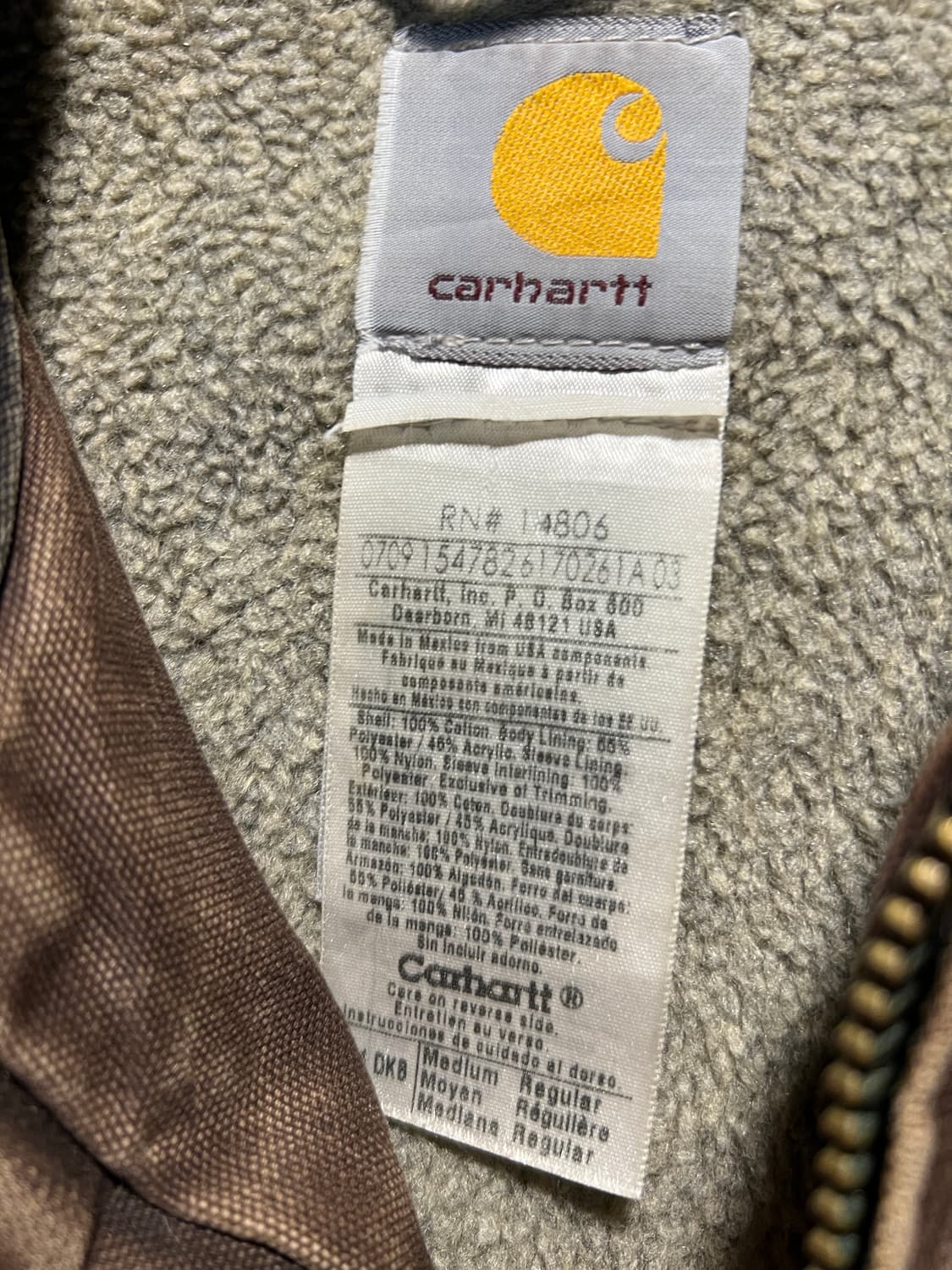 [M]칼하트 USA C61 빈티지 워싱 다크브라운 캔버스 워크 자켓 상품이미지2