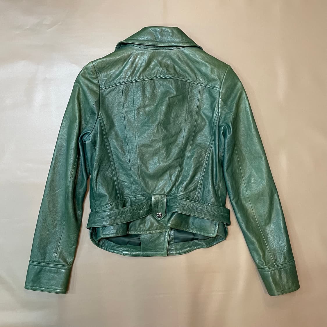 Ettrabe(에뜨라베)그린 램스킨 라이더자켓(44) 상품이미지4