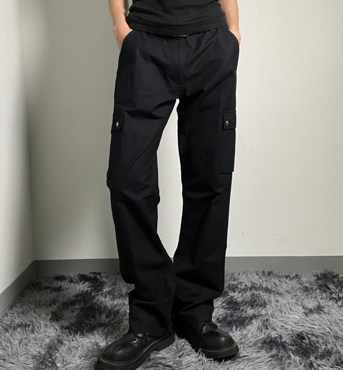 Bape 베이프 블랙 코튼 카고 팬츠 L 상품이미지1