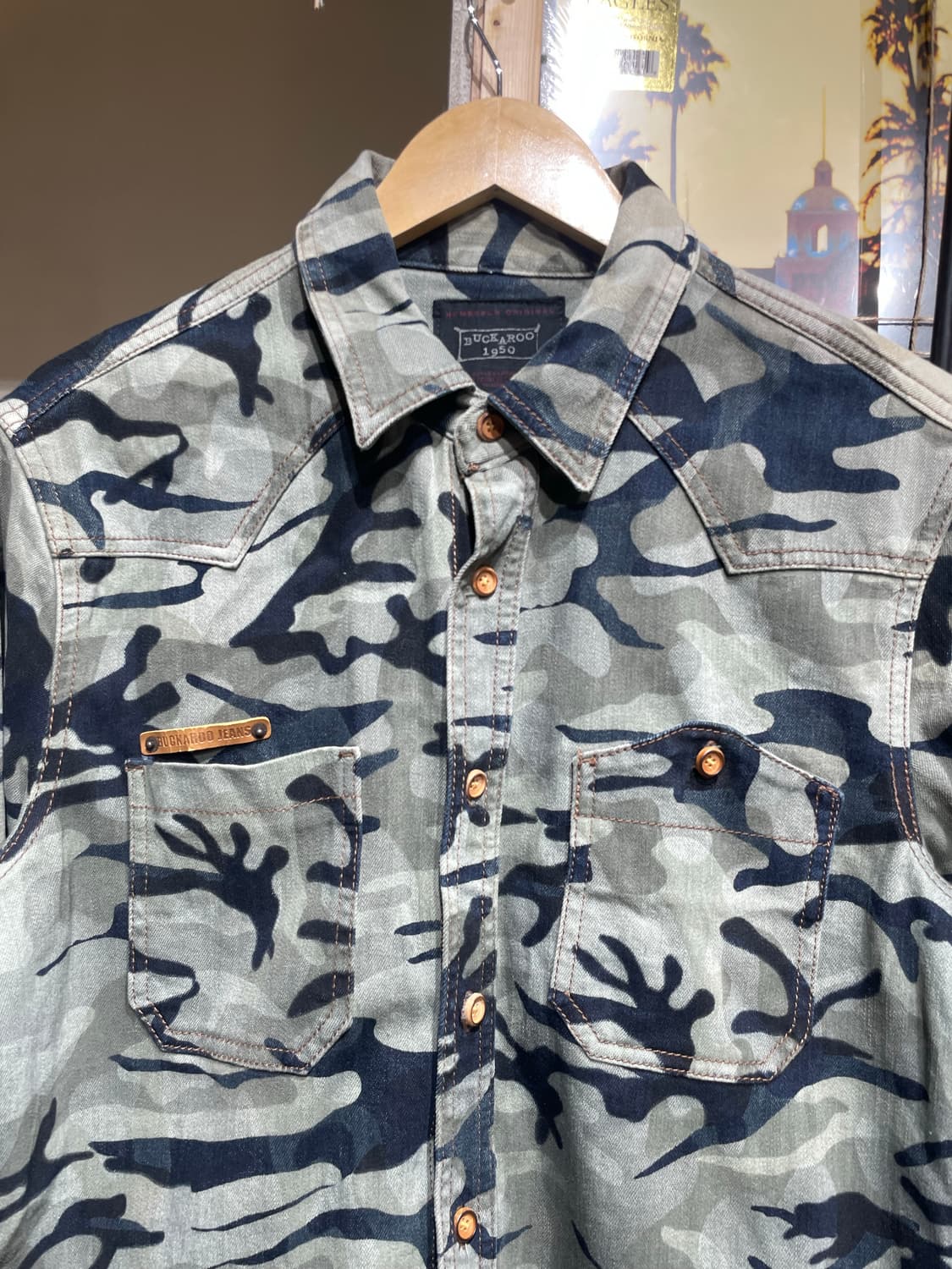 버카루 카모패턴 웨스턴 셔츠 상품이미지3