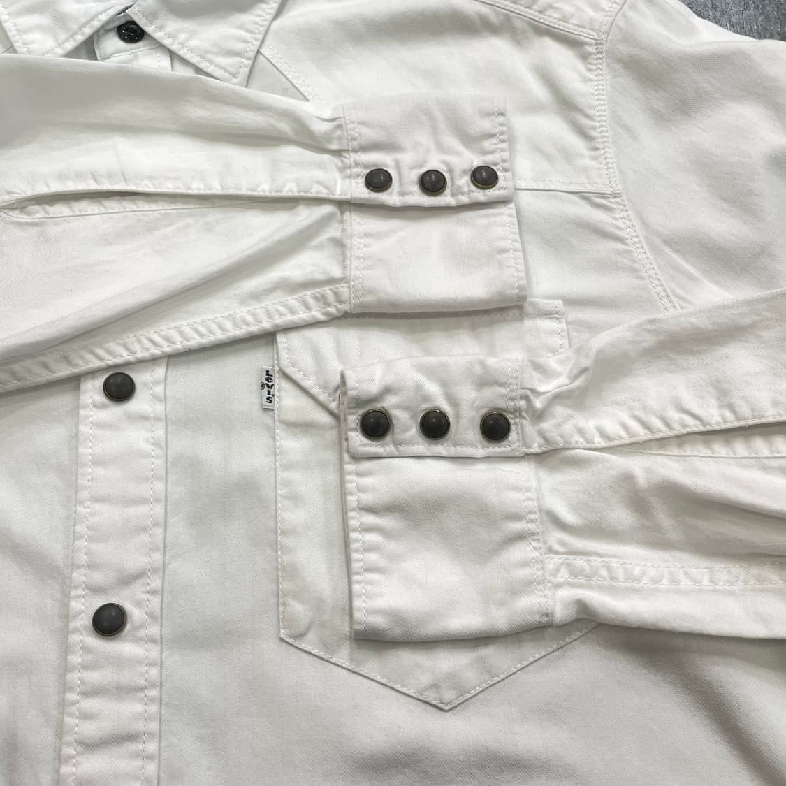 (M) Levi's 리바이스 웨스턴 셔츠 화이트 상품이미지7