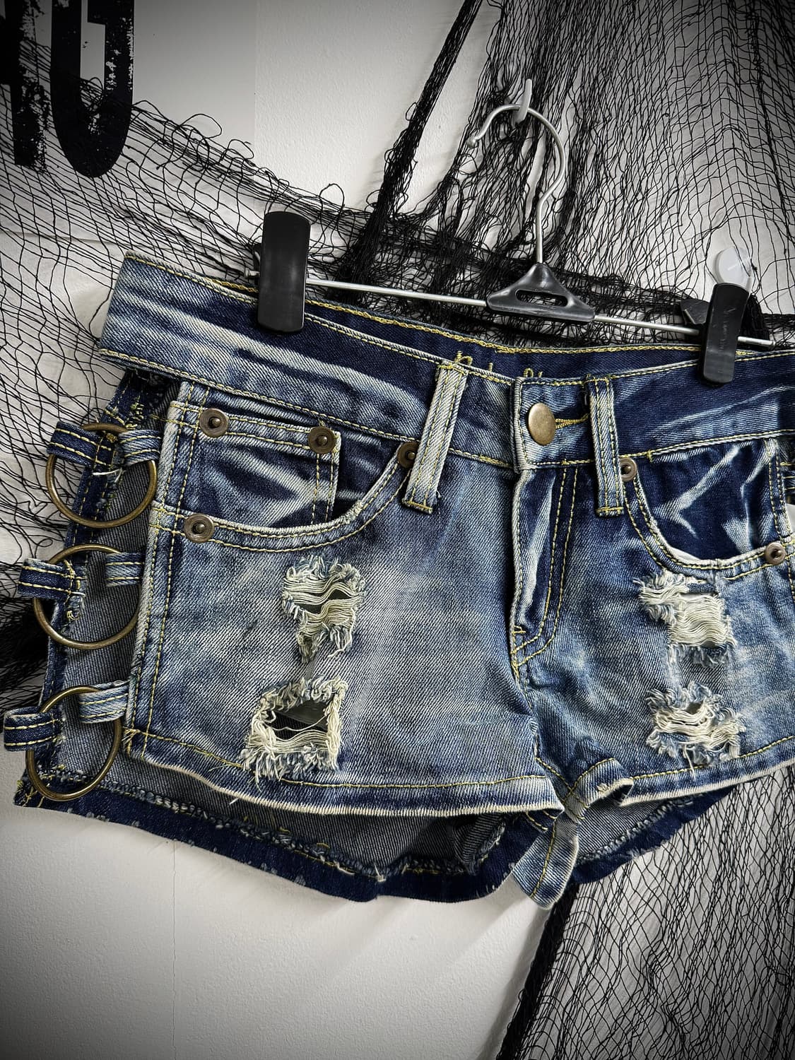 00s side ring detailed denim shorts 상품이미지2