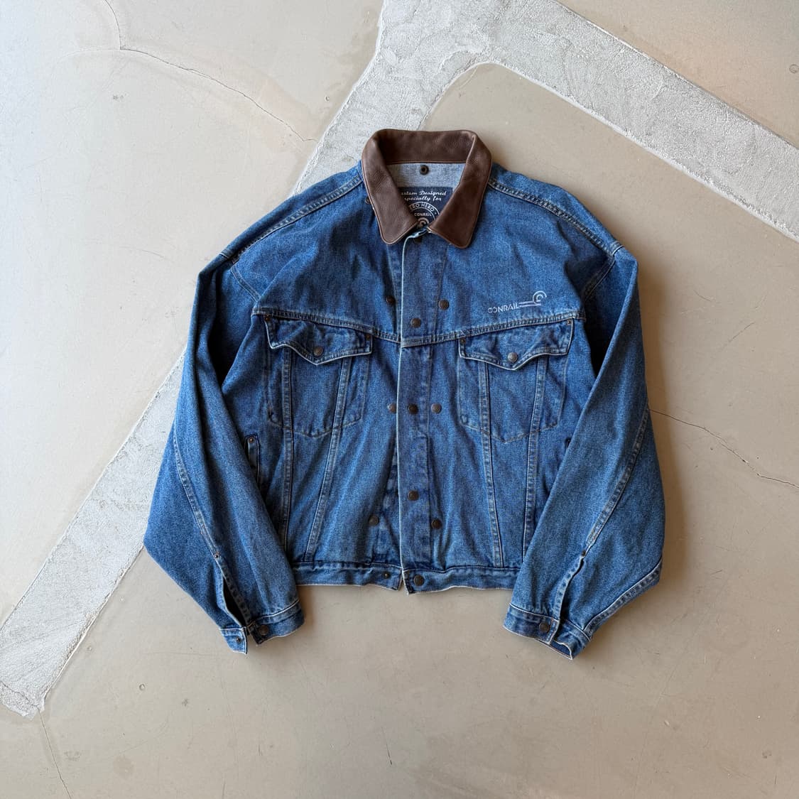 vtg 레더 카라 트러커 자켓 상품이미지2