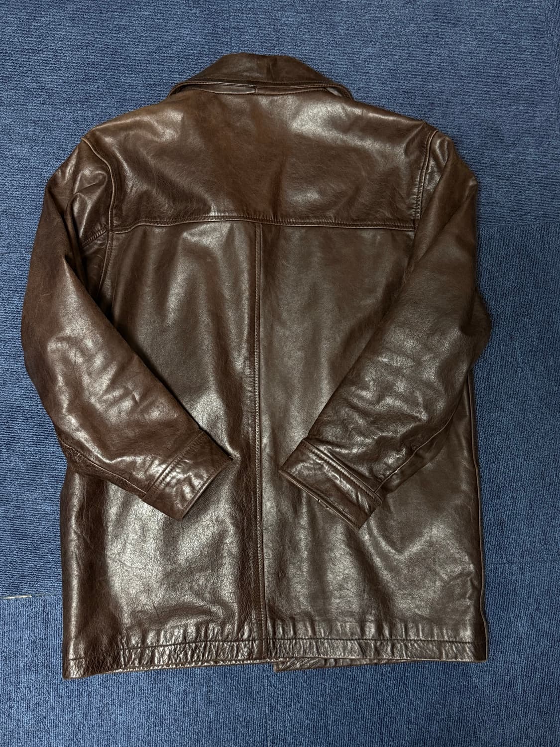 [M] 90s 올드 갭 레더 카코트 브라운 상품이미지4