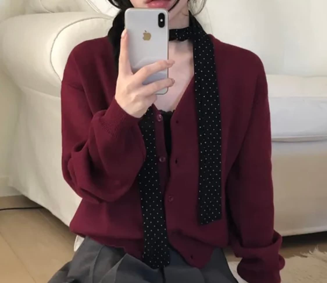 버건디 가디건  상품이미지1