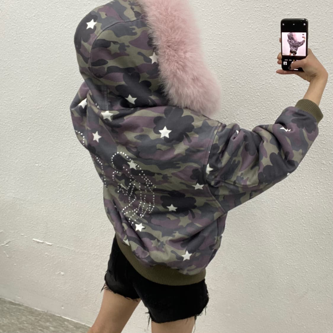 재팬 카모 딸기우유맛 울프죠 리버시블 후드 점퍼 상품이미지3