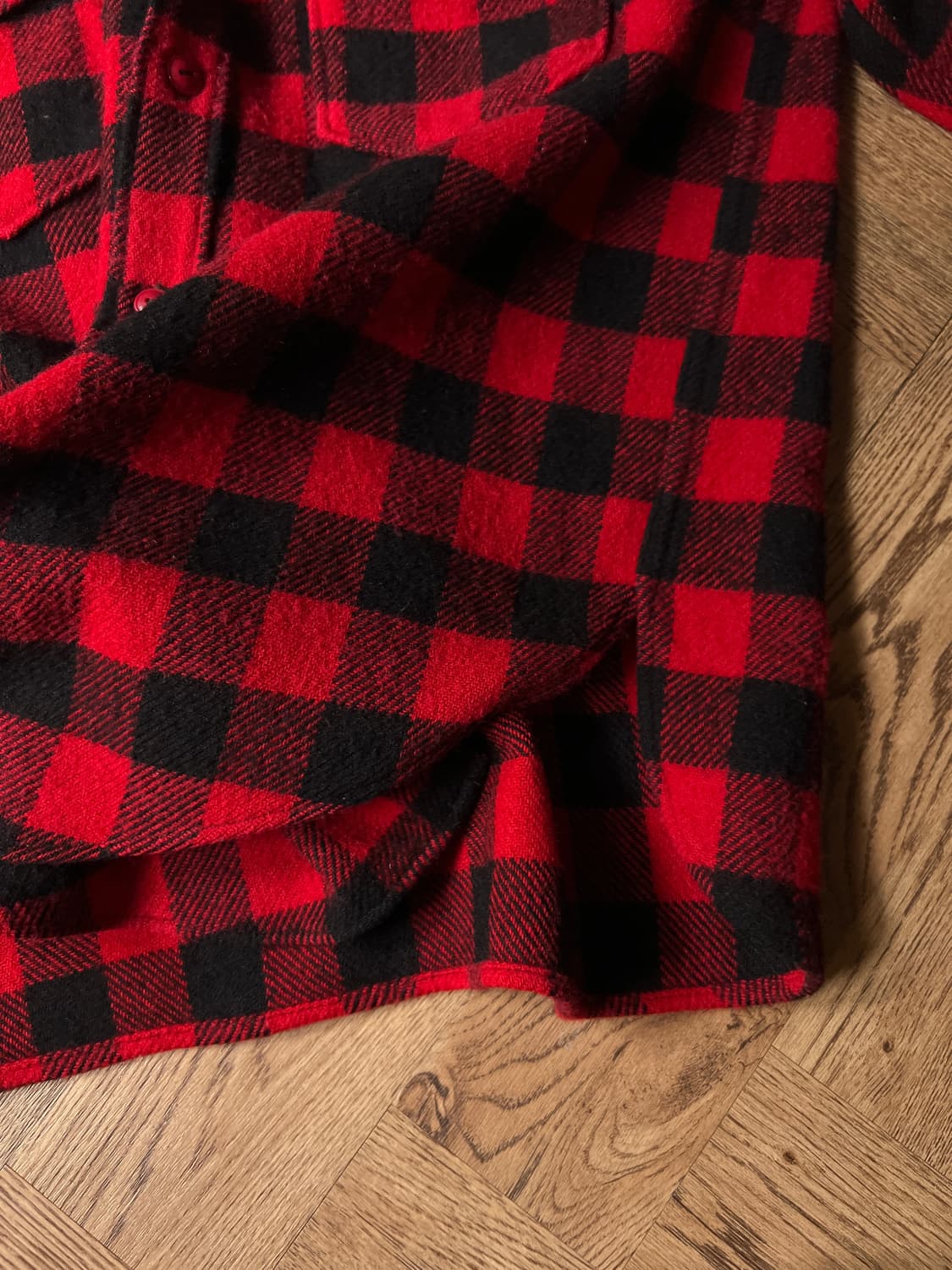 [L]60's 울리치 USA 버팔로 체크 울 셔츠 상품이미지5