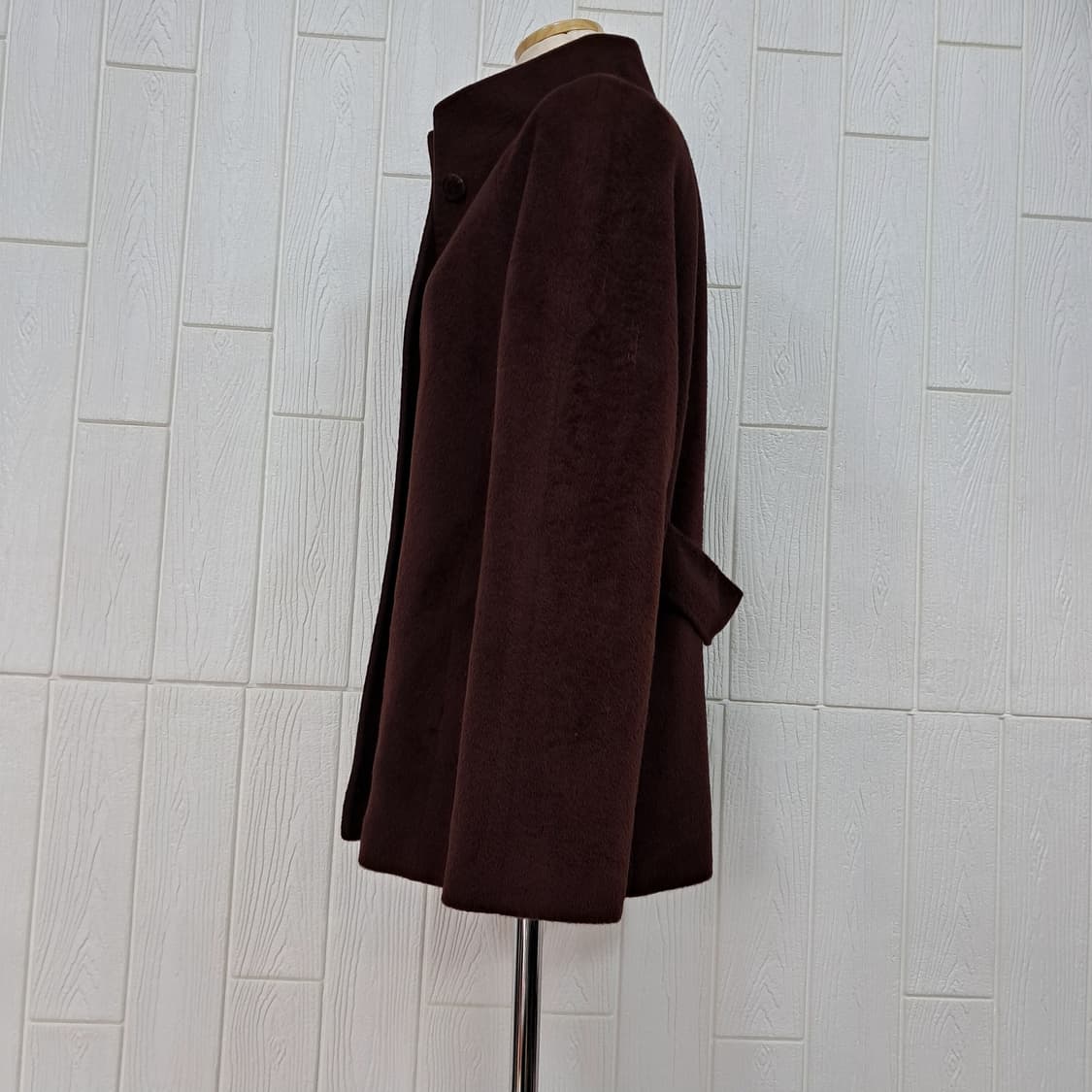 한섬 MINE 모 버건디 하이넥 여성 코트 66 상품이미지3