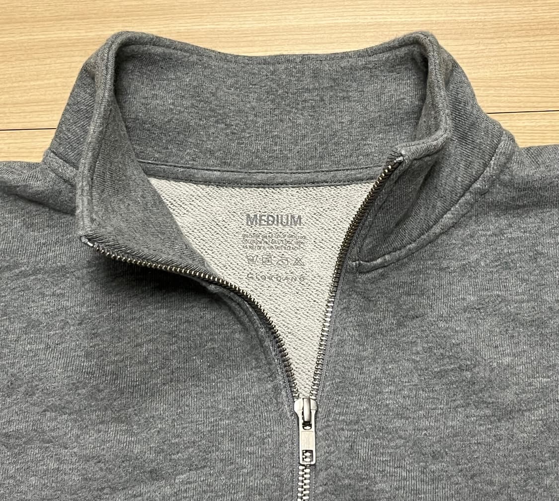 [M] 지오다노 프렌치 테리 하프집업 목넥 풀오버 그레이 상품이미지2