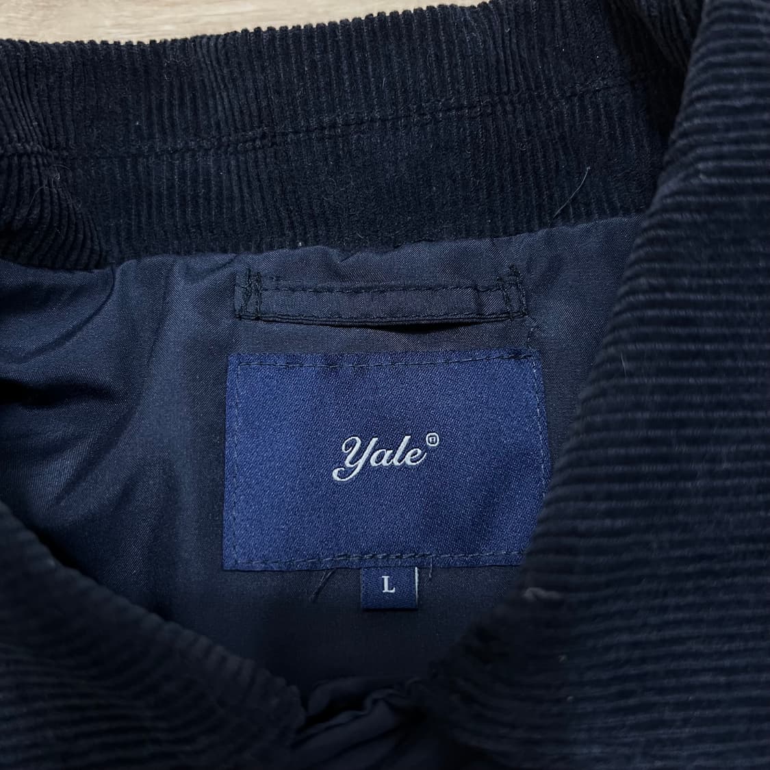 예일 베어로고 코듀로이 카라 웨이브 퀼팅자켓 [네이비] L/100 상품이미지5