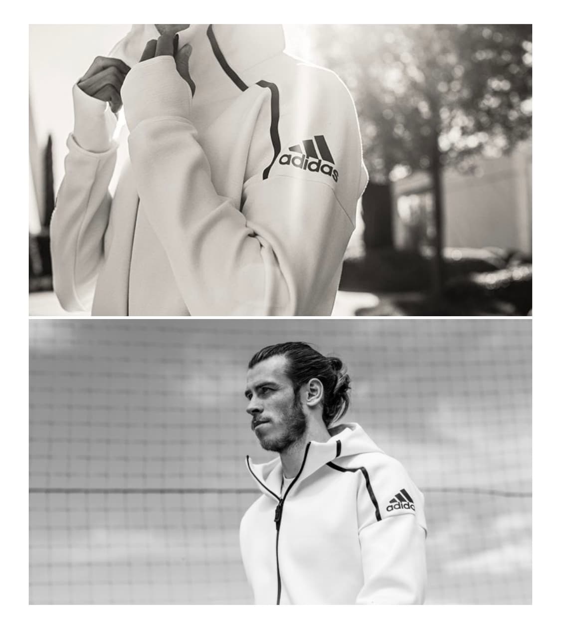 [L] adidas 아디다스 zne 화이트 슬림핏 후드집업 자켓 상품이미지4