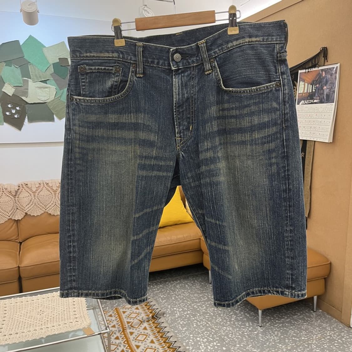 에드윈 503 올드스쿨 캐주얼 빈티지 데님 반바지 34인치 C11406 상품이미지3