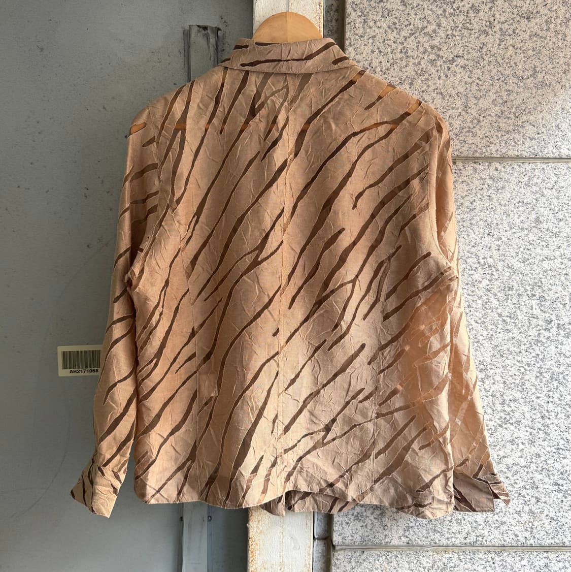 VTG JPN 우드 망사 패턴 셔츠 상품이미지2