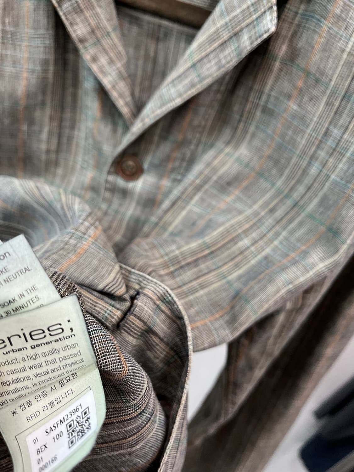 105) 시리즈 투톤 타탄 린넨자켓  상품이미지8