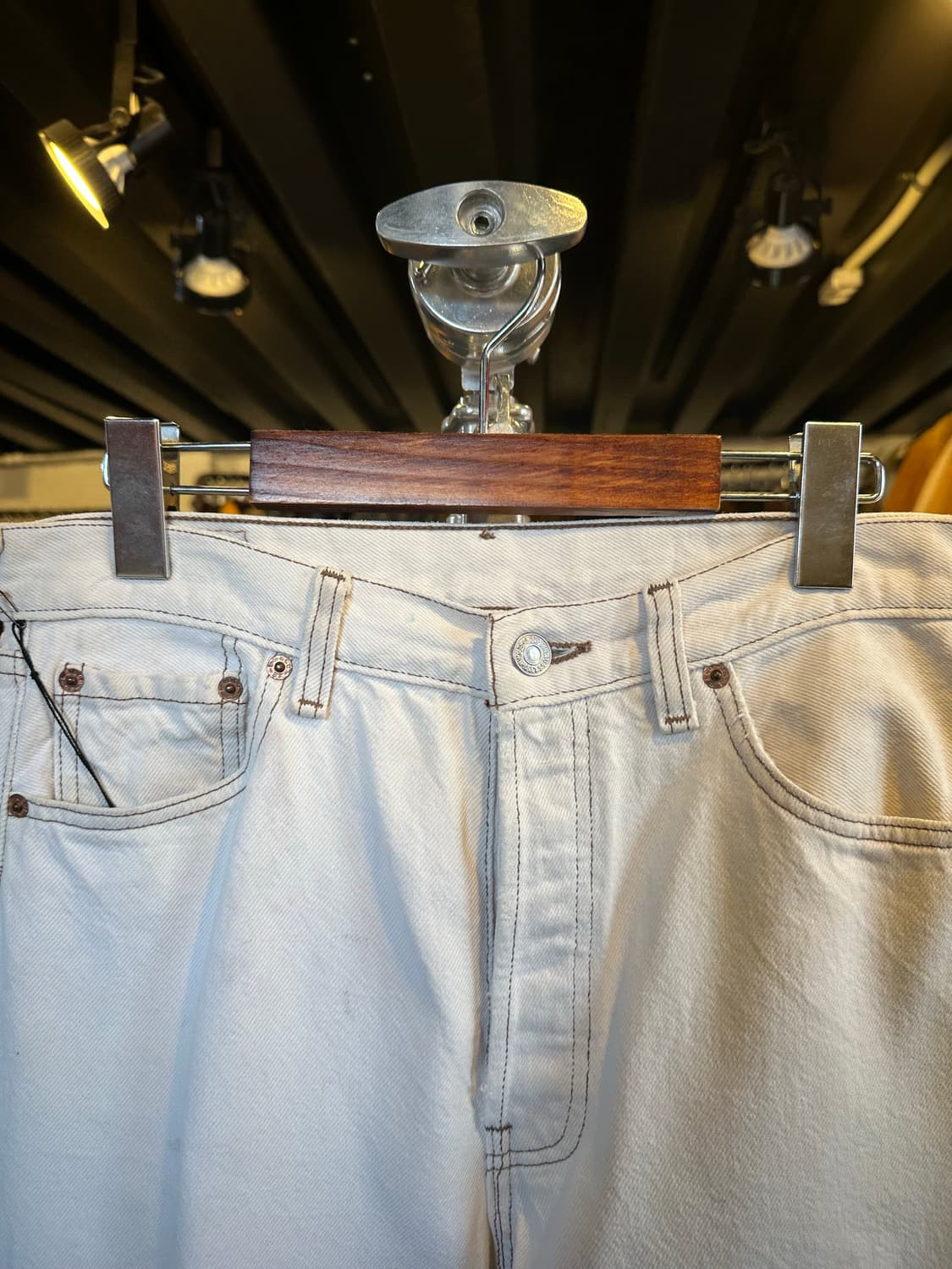 90s 리바이스501 화이트 데님 팬츠 30x30 made in usa 상품이미지3