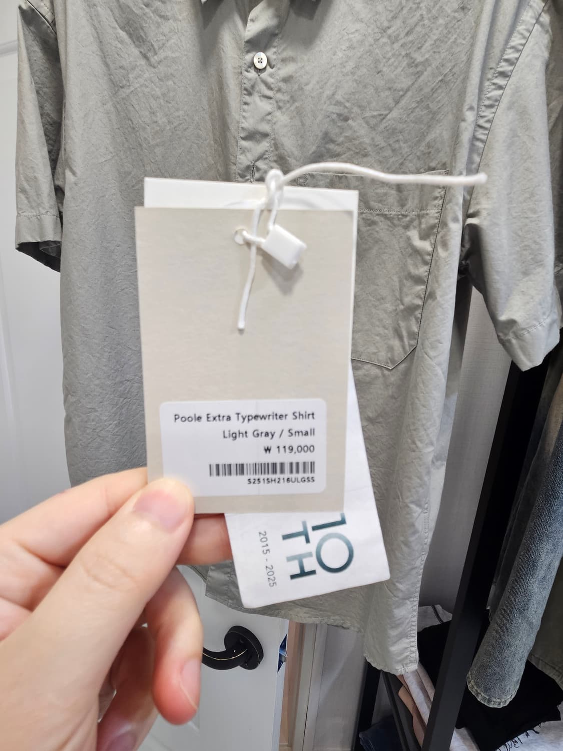 (S) 홀리선 25ss 타입라이터 반팔셔츠 라이트그레이 상품이미지3