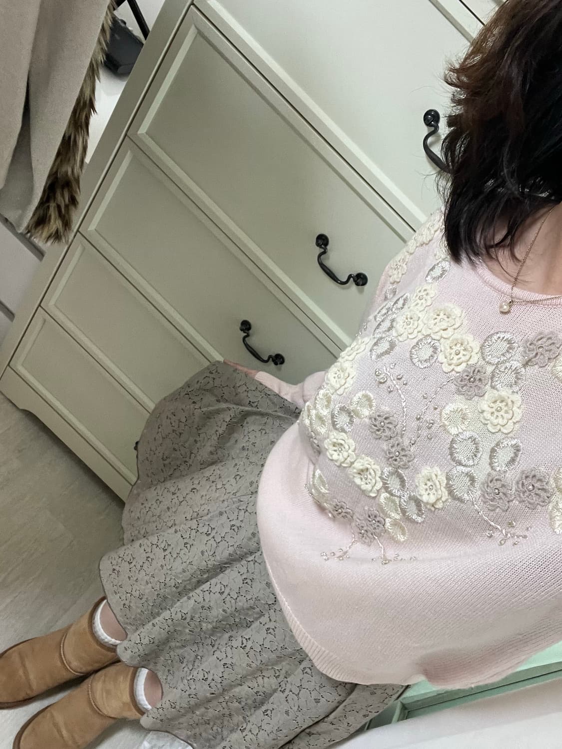 Milk pink garden sweater (vintage) 상품이미지3