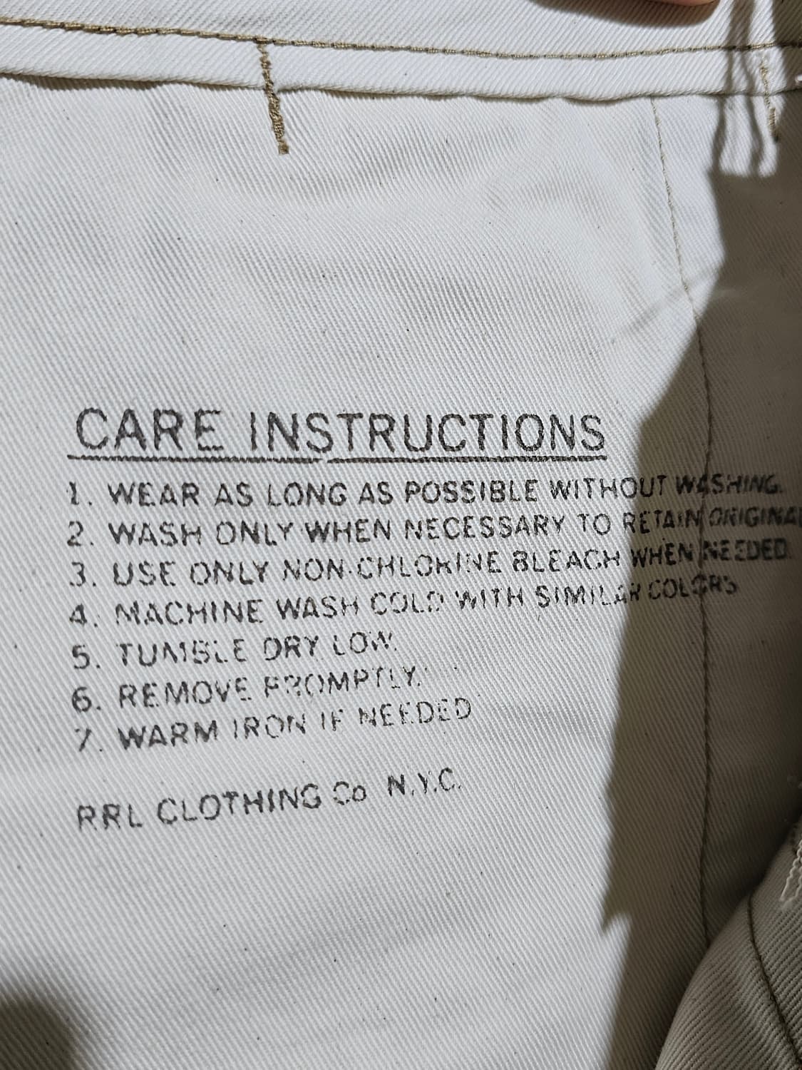 RRL 더블알엘 슬림 오피서 치노 팬츠 새상품 / 34x32 / 밀리터리 상품이미지9