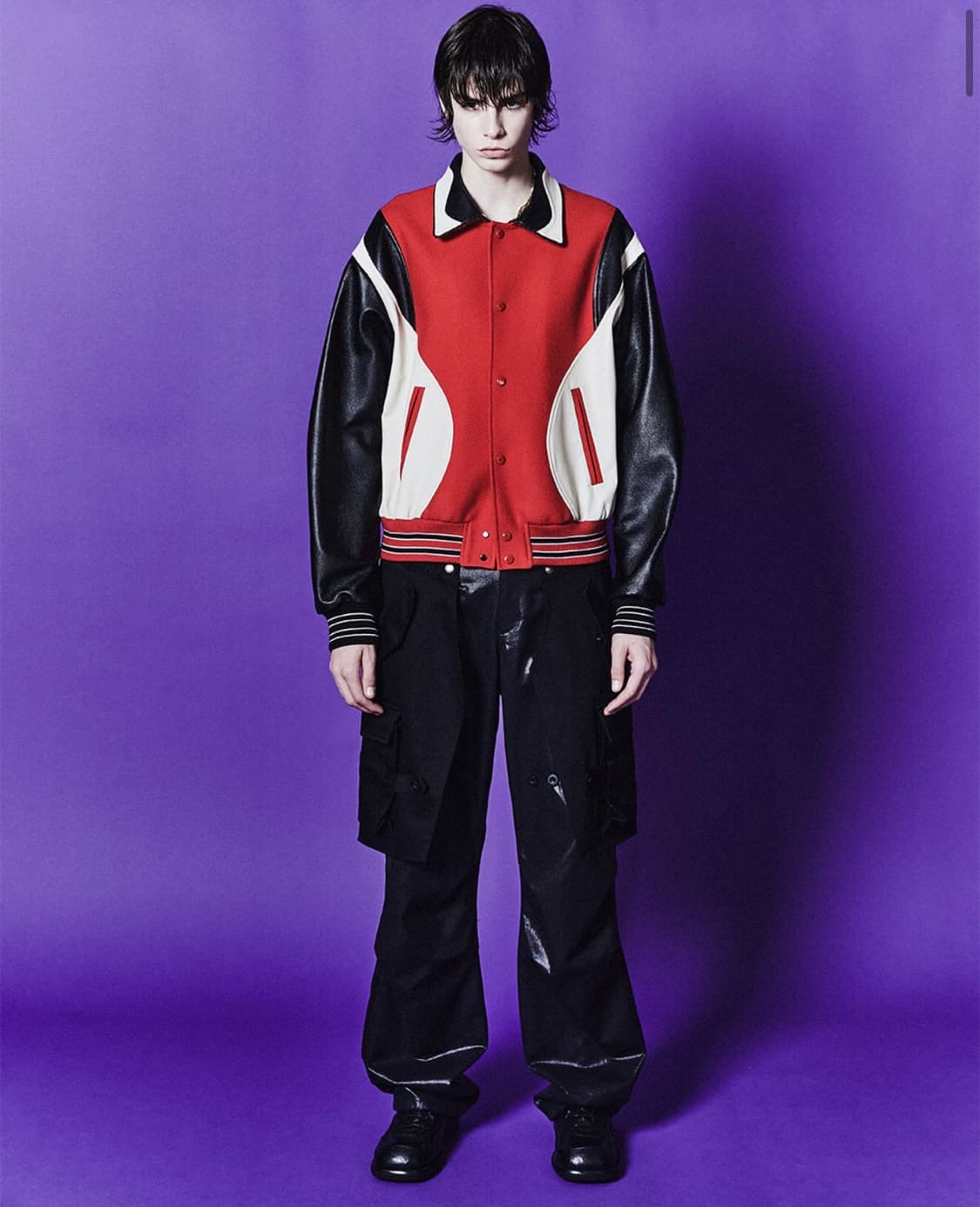 ADSB 앤더슨벨 로빈 바시티 자켓 레드 L 상품이미지7