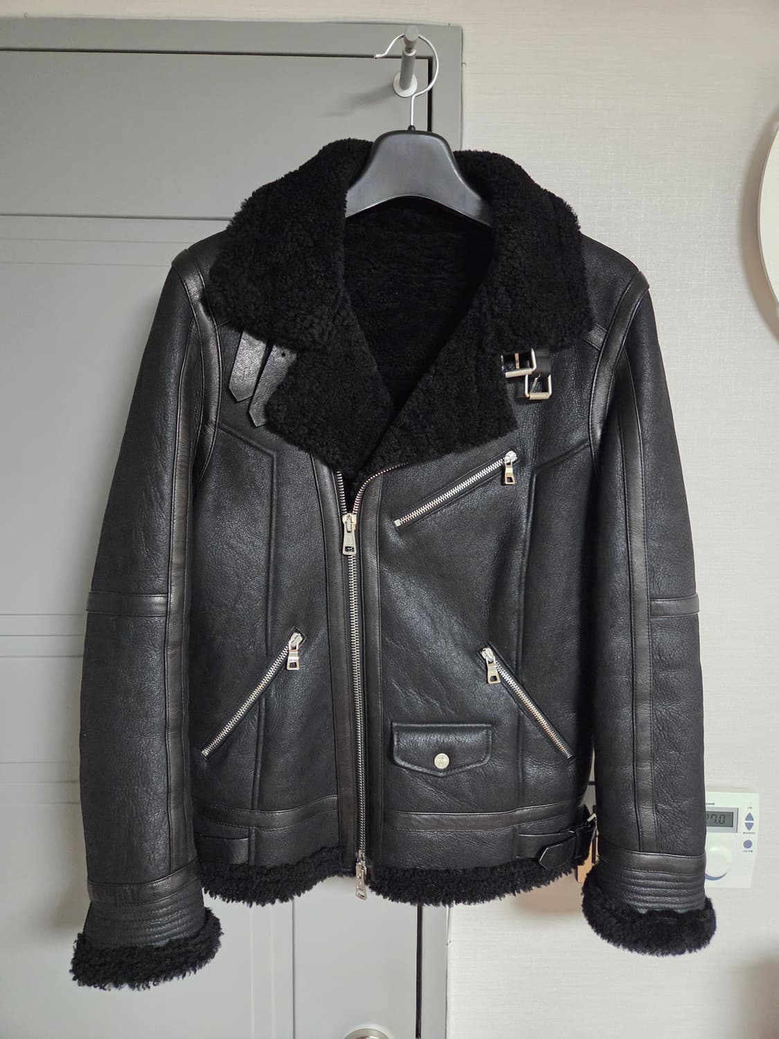 느와르 라르메스 블랙 무통 라이더 자켓 상품이미지1