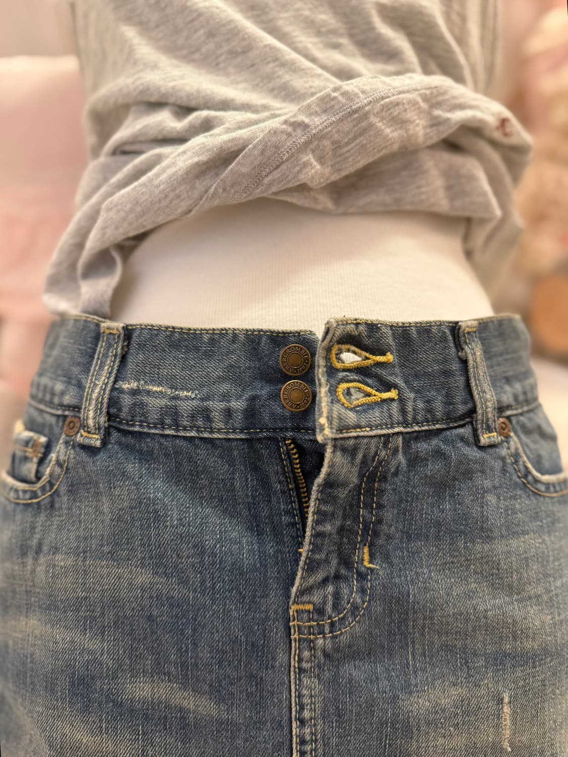 아베크롬비 A&F 새상품 청치마 y2k 26 사이즈2데님스커트로우라이즈 상품이미지2