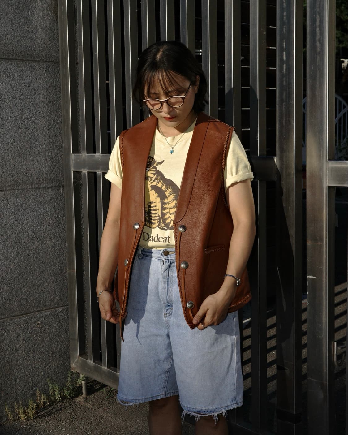 80s 벅스킨 핸드크래프트 콘초 웨스턴 베스트 상품이미지9