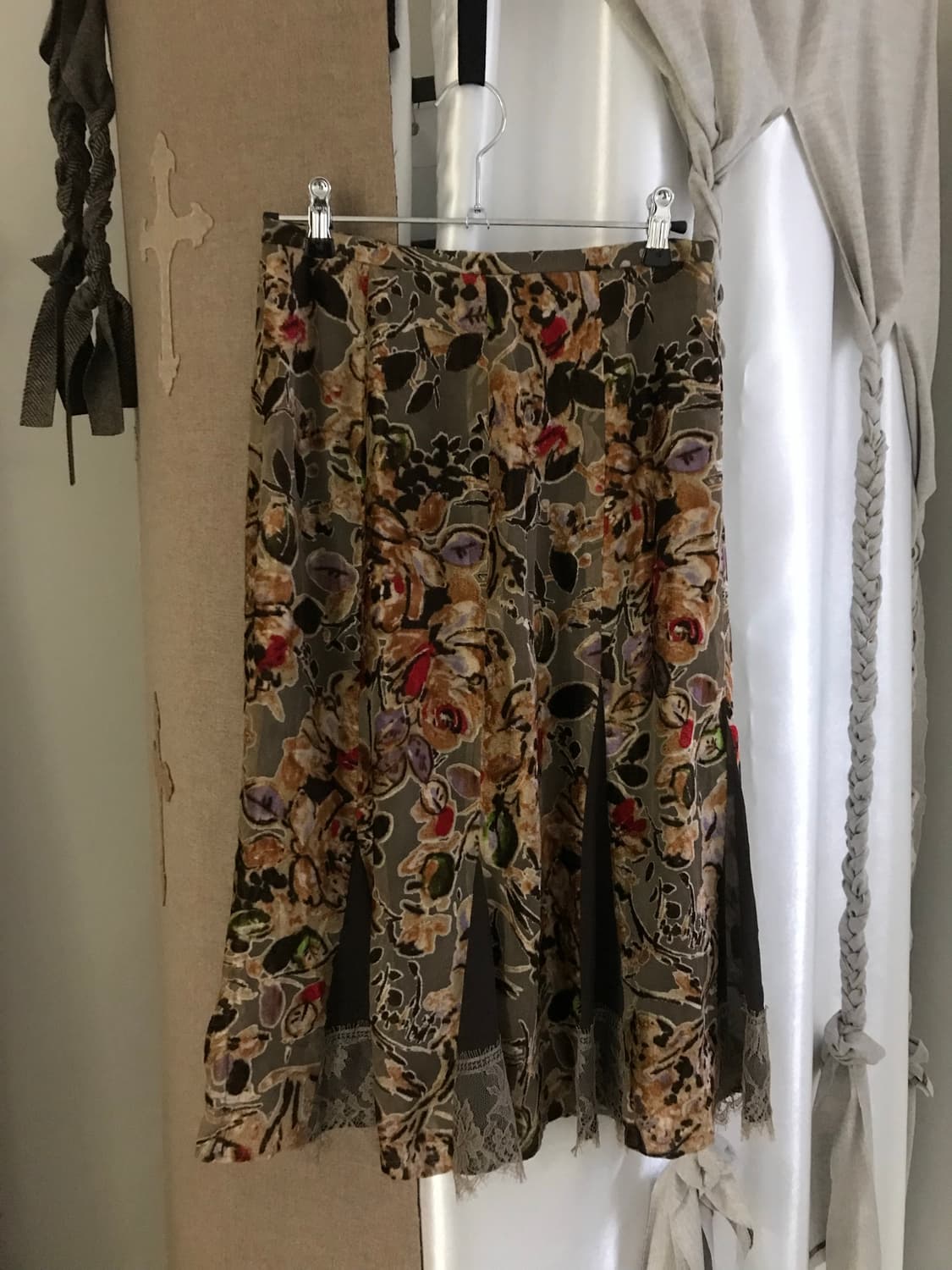 vintage velvet pattern lace skirt  상품이미지8